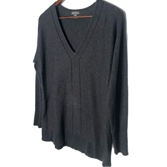 Eddie Bauer Charcoal Gray V-Neck Pullover Sweater - Picture 2 of 5